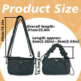 Nylon Crescent Bag Hobo Handbag Ruched Shoulder Bag with Adjustable Strap Lightweight Casual Sling Bag Travel Tote for Women, 49cm x 16.7cm