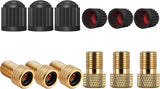 6 Pack Presta Valve Adapter, Brass Bike Valve Adaptor Convert Presta to Schrader for Bikes and Cars, Inflate Tire with Standard Pump or Air Compressor