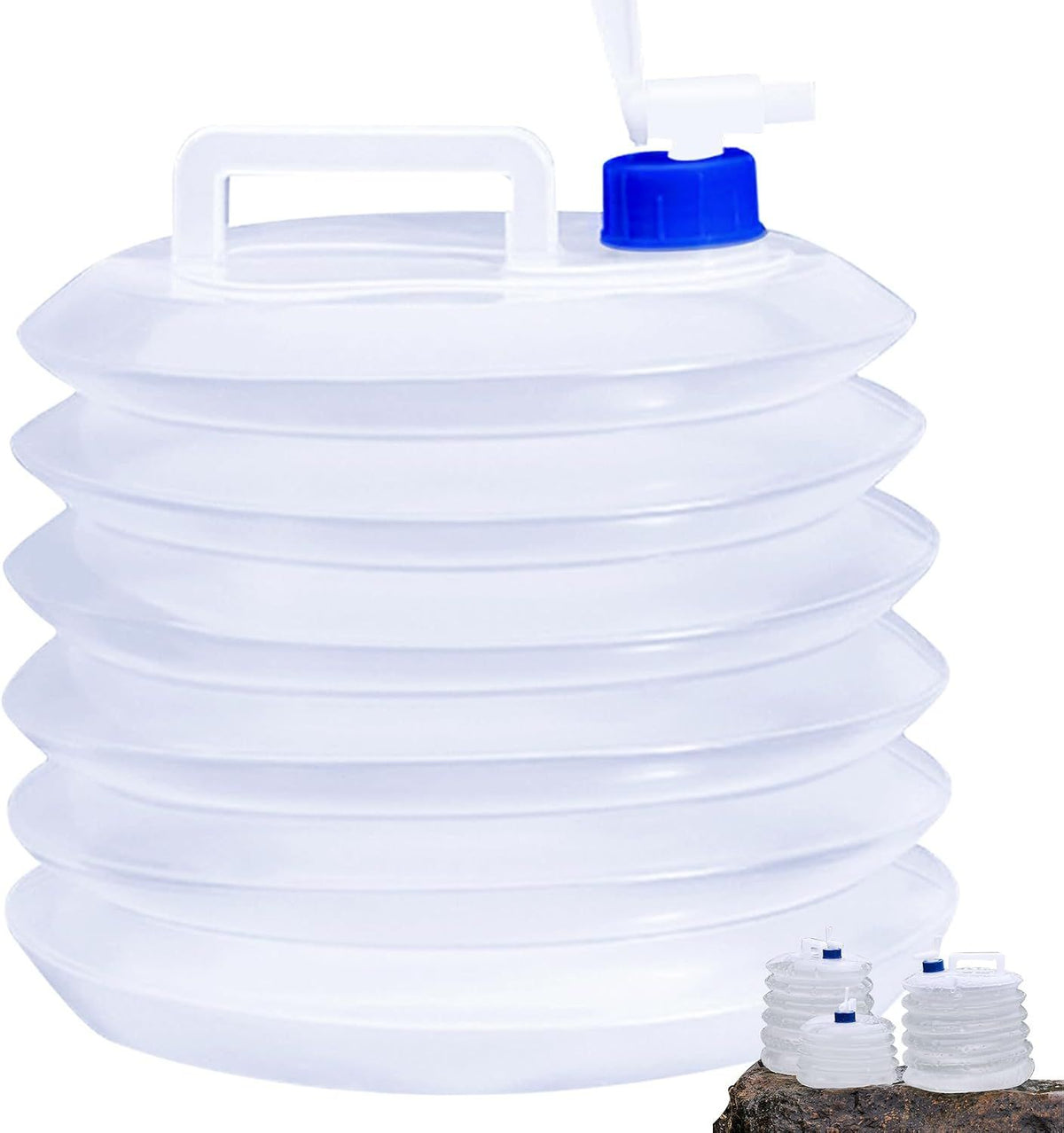 Collapsible Water Container 5L, BPA-Free Folding Water Carrier with Tap, Portable Water Storage Tank for Camping Hiking BBQ Picnic Outdoor Use