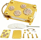 Handcrafted Metal Mini Flower Press Kit, Miniature Flower Press, Gold-Plated with Decorative Floral Patterns