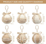 12 Pcs Christmas Ball Ornaments Shatterproof Linen Hanging Baubles for Christmas Tree Rustic Farmhouse Xmas Party Decor, 3.14 Inch