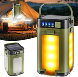 Solar Camping Lantern Rechargeable 2000 mAh, LED Folding 4-Blade Tent Light with 6 Lighting Modes, IPX4 Waterproof Portable Lamp for Outdoor Emergency