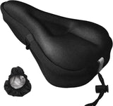 Bike Seat Cushion Cover, Gel Padded Memory Foam Saddle Cover for Men Women, Extra Soft and Comfortable, Black