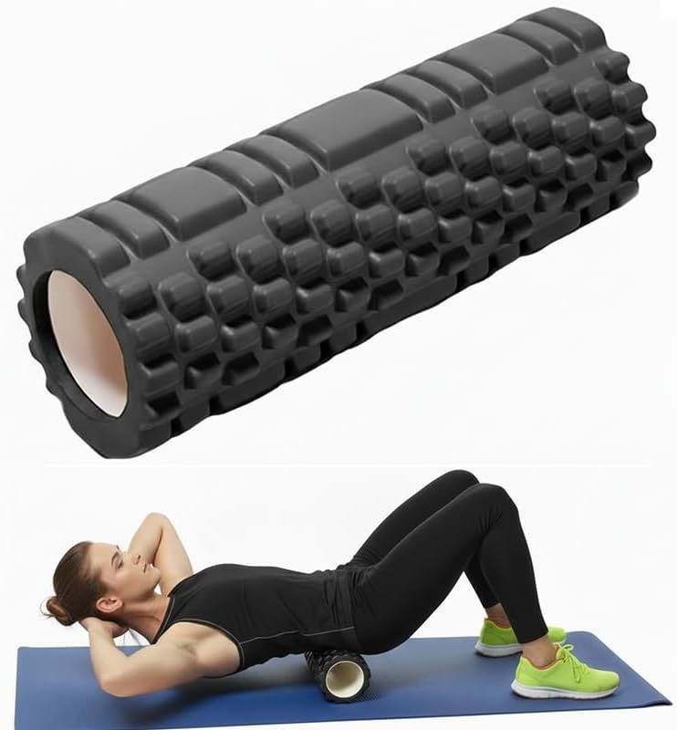 Foam Roller, EVA Textured Muscle Massage Roller for Deep Tissue, Trigger Point Pain Relief, Firm Exercise Roller for Back and Legs, 30x10cm