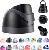 Replacement Lid Compatible with Owala FreeSip Water Bottle, One Button Flip Top, Leakproof, BPA-Free, Black, 16oz 24oz 32oz 40oz