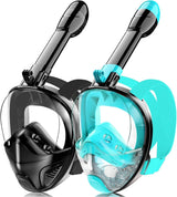 Full Face Snorkel Mask for Adults, 180 Degree Panoramic View Snorkeling Set with Detachable Camera Mount, Anti-Fog Anti-Leak for Men and Women