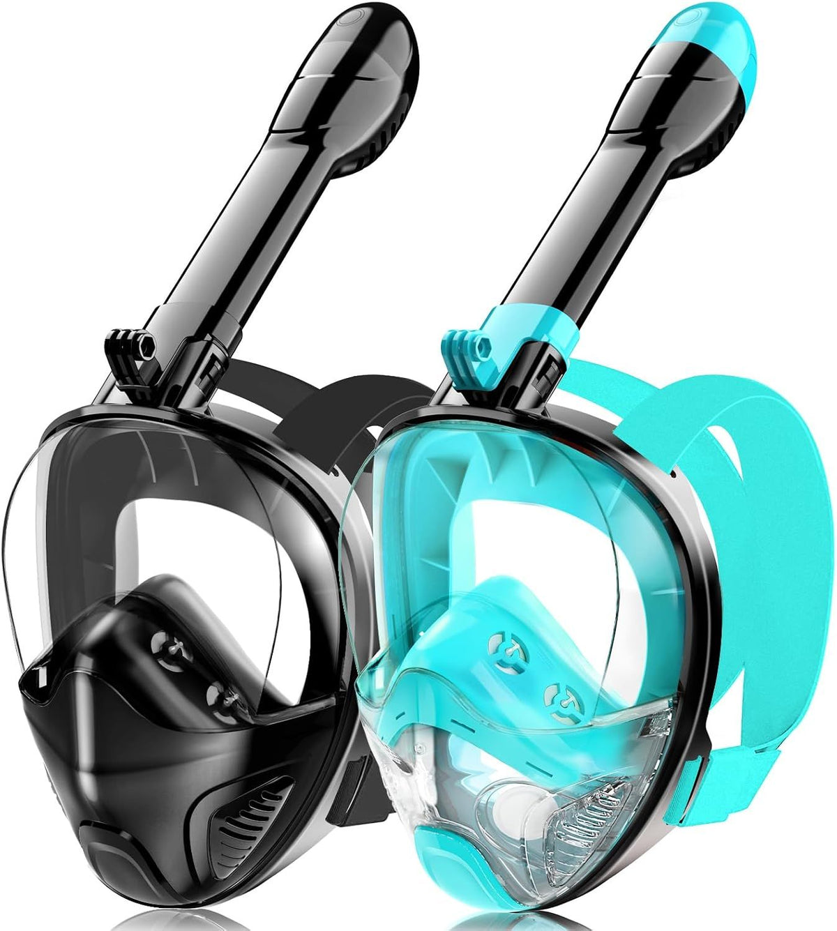 Full Face Snorkel Mask for Adults, 180 Degree Panoramic View Snorkeling Set with Detachable Camera Mount, Anti-Fog Anti-Leak for Men and Women