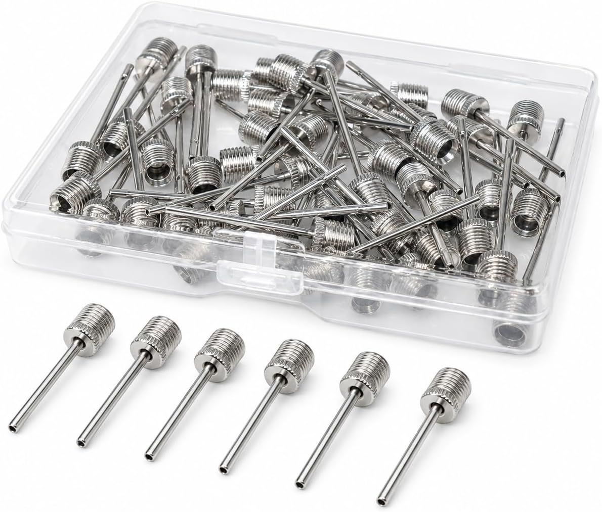 40pcs Ball Pump Needles, Stainless Steel Air Inflation Needle Kit with Storage Box for Basketball Football Soccer Ball