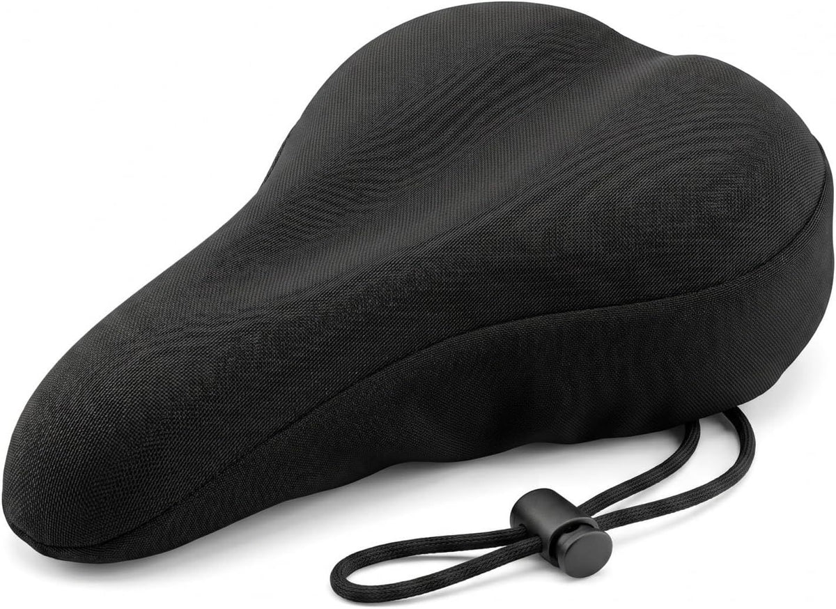 Bike Seat Cushion Cover, Extra Soft Memory Foam Bicycle Saddle Pad, Waterproof and Breathable Universal Fit for Mountain Road Exercise Spin Bikes, for Men and Women