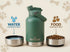 Pawstock 3-in-1 Insulated Dog Water Bottle with Dual Bowls – 1L Stainless Steel Travel Bottle-Rainforest Green
