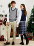 BX0013-LIGHT 100% Cotton Kids V-Neck Striped Sweater Vest, Boys and Girls Knitwear, Light Grey, Size 160