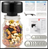 Portable Mason Jar Vacuum Sealer Black, Rechargeable Electric Jar Sealer with LED Display, One-Touch Operation, Type-C Charging, for Mason Jars, Vacuum Bags & Lunch Boxes
