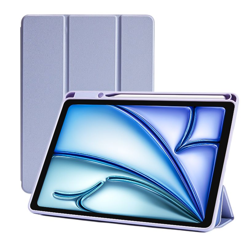 SENYOSON Purple iPad Pro Case for 12.9/13 Inch iPad Pro 12.9" 3rd-6th Gen & iPad Pro 13" & iPad Air 13", Lightweight Slim Soft TPU Trifold Stand Smart Cover with Pencil Holder, Auto Wake/Sleep