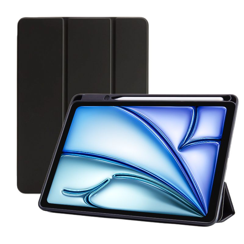 SENYOSON Black iPad Case for 9.7 Inch iPad 5th/6th Generation & iPad Air 2, Lightweight Slim Soft TPU Trifold Stand Smart Cover with Pencil Holder, Auto Wake/Sleep