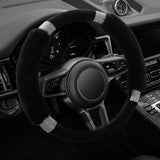Rhinestone Fluffy Steering Wheel Cover - Comfortable Non-Slip Luxury Faux Wool, Universal Fit for 14.5" to 15" Steering Wheels
