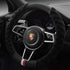 Luxury Fluffy Steering Wheel Cover for Men Women,Soft Warm Short Plush Steering Wheel Cover Black Fuzzy with Universal 14.5-15 Inch