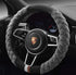 Luxury Fluffy Steering Wheel Cover for Men Women,Soft Warm Short Plush Steering Wheel Cover Gray Fuzzy with Universal 14.5-15 Inch