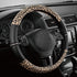 Leopard Steering Wheel Cover - Made with PVC Leather Cheetah Print - Anti-Slip, Universal Fit 14 1/2 inches to 15 inches - Black