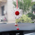 Daisy Car Hanging Ornaments for Women Girls Cute Sunflower Car Rear View Mirror Hanging Charms Automotive Interior Aesthetic Decoration Accessories Gift (White & Red)