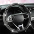 Diamond Bling Car Steering Wheel Cover with Crystal Rhinestones,3PCS Segmented Steering Wheel Protector,Universal for 99% Cars for Women(Black with White Diamond)