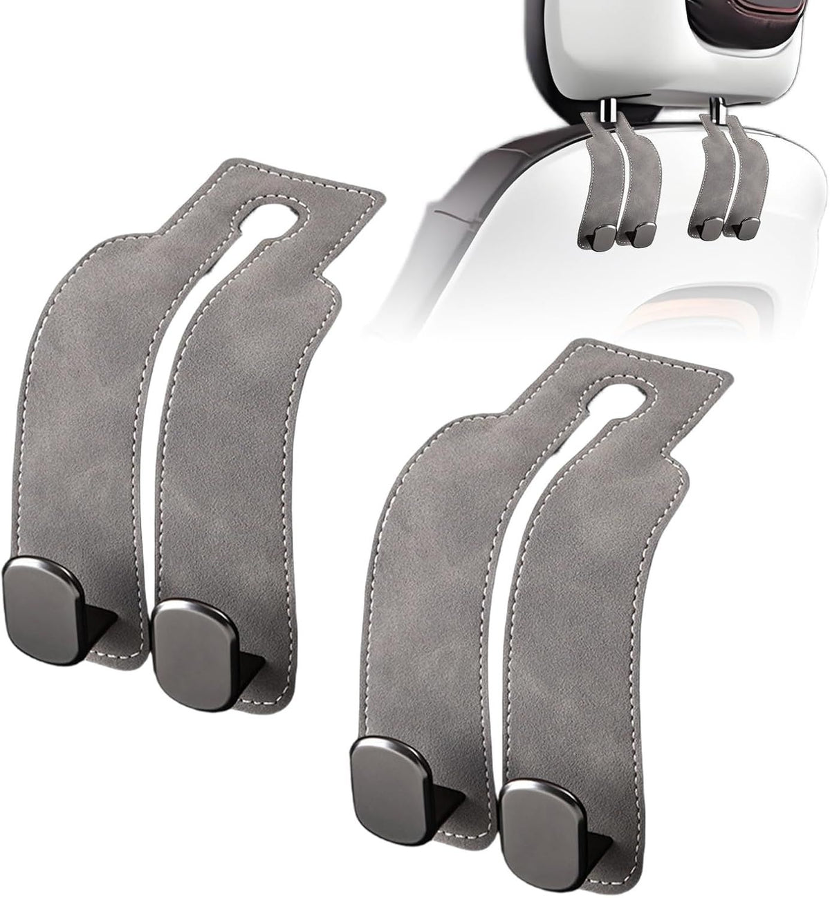 Car Purse Hook Purse Hook for Car Seats Headrest Car Seat Hooks,Heavy Duty Vehicle Organizer for Handbags, Groceries, Purses, Keep Car Tidy (Gray, 2 Pack)