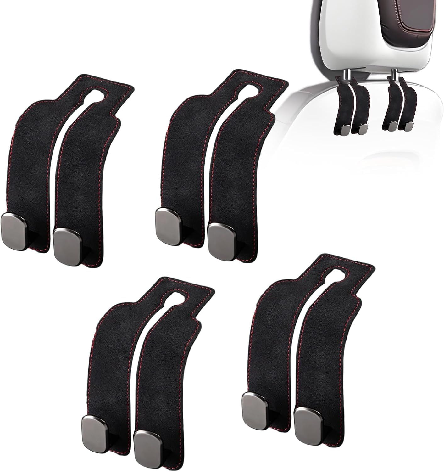 Car Purse Hook Purse Hook for Car Seats Headrest Car Seat Hooks,Heavy Duty Vehicle Organizer for Handbags, Groceries, Purses, Keep Car Tidy (Black, 4 Pack)