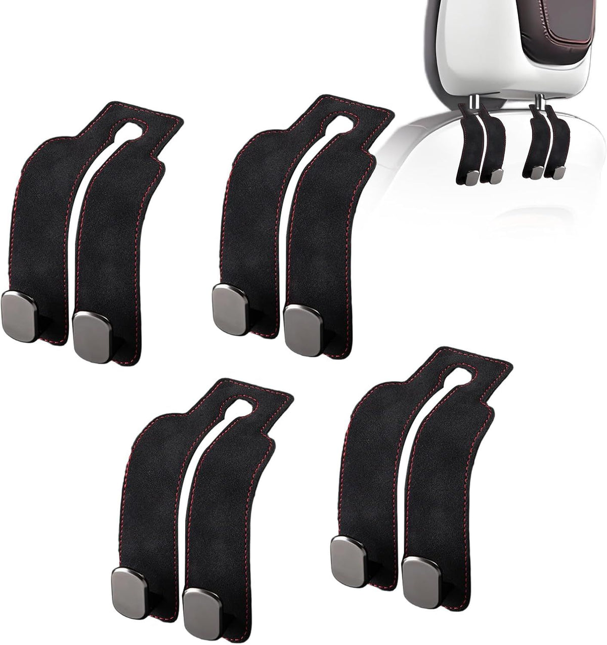 Car Purse Hook Purse Hook for Car Seats Headrest Car Seat Hooks,Heavy Duty Vehicle Organizer for Handbags, Groceries, Purses, Keep Car Tidy (Black, 4 Pack)