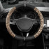 Leopard Steering Wheel Cover for Women, Cute Anti-Slip Microfiber Leather, Fits D Shape Flat Bottom Steering Wheel 14.5-15 Inch - Black
