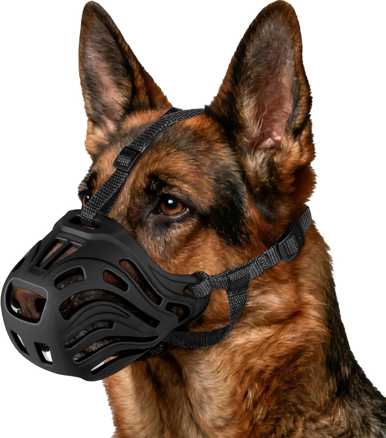 Dog Muzzle, Soft Breathable Dog Muzzles Suitable Dogs, Adjustable Basket Muzzles Prevents Chewing and Biting for Grooming Trimming Training(S)