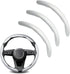 3pcs Universal Carbon Fiber Steering Wheel Cover - Anti-Slip & Segmented Design, Universal 99% Durable Steering Wheel Protector for Men and Women, Car Interior Accessory (White)