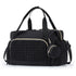 Black Large Quilted Diaper Bag Tote, Multi‑Functional Travel Baby Bag with Changing Mat & Pacifier Pouch, Stylish Maternity Hospital Bag for Labour & Delivery