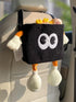 Car Cute 2 in 1 Trash Can with Tissue Holder Box Seat Back Bag Hanging over the Seat Organizer Plush Cartoon Animal Storage Garbage,Black
