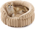 Cat Bed, Washable Round Cute Pet Beds for Indoor Cats, Super Soft Corduroy Kitten Bed with Anti-Slip Bottom, 20&