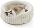 Cat Bed, Washable Round Cute Cat Beds for Indoor Cats, Super Soft Corduroy Pet Bed for Puppy and Kitten with Anti-Slip Bottom, 23&
