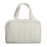 2026 New Quilted Insulated Lunch Bag, Large Capacity Handheld Meal Tote, Portable Thermal Cooler Bento Box Carrier for Office Workers & Students（white）