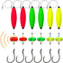 Pre-Tied Catfish Rig System, 23 Inch 55LB Santee Cooper Catfish Float Rig with Adjustable EVA Slip Float and High Carbon Circle Hooks 5/0 6/0 8/0, Ready-to-Fish for River and Bank Fishing(Cigar Float-8/0Hook * 6PCS)