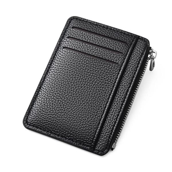 7 Slots + Zipper Compartment Top Grain Leather Card Wallet | Hidden Large Capacity ID License Cash Coin Purse for Aussie Everyday Use