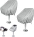 2 Pack Boat Captain Seat Covers, Waterproof 420D Oxford Fabric Pontoon Boat Helm Chair Protective Cover, UV Dust Weather Resistant Marine Pedestal Boat Chair Cover with Adjustable Drawstring