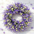 Artificial Lavender Floral Wreath, Purple White Yellow Mixed Spring Summer Front Door Wreath, Rustic Farmhouse Wreath for Outdoor Covered Porch Wall Window Wedding Home Decor