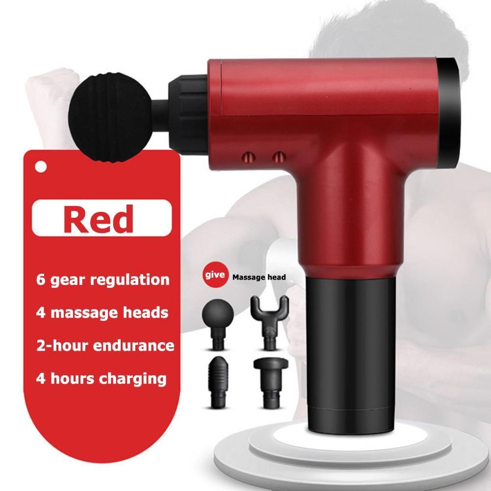 House Of Dasein Muscle Gun Cordless Rechargeable Deep Tissue Body With 4 Massage Head Aftercare - Red