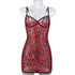 House Of Dasein Leopard Print Sexy Bodycon Sheer Strapless Dress With Back Cross Tie Lingerie - Red Leopard Print - M