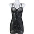 House Of Dasein Leopard Print Sexy Bodycon Sheer Strapless Dress With Back Cross Tie Lingerie - Black - L