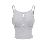 House Of Dasein Hollow Vest Lingerie For Women - Flower Gray - M