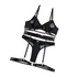 House Of Dasein Spring And Summer Fashion Lace Complex Craft Gathered Hollow Out Mesh Sexy Lingerie Four Piece Set For Women - Black - M