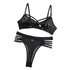 House Of Dasein Transparent Mesh Non Wired Motorcycle Sexy Lingerie Set - Black - L