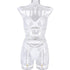 House Of Dasein Spring And Summer Fashion Lace Complex Craft Gathered Hollow Out Mesh Sexy Lingerie Four Piece Set For Women - White - M