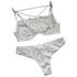 House Of Dasein Lace Thin Strapless Chain Detachable Sexy Lingerie Set Large Chest Minimizer Gathering And Lift - White - Xl