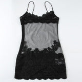 House Of Dasein Sexy Transparent Lace Mesh Fitted Strapless Dress Women's Bodycon Skirt Lingerie - Black - S