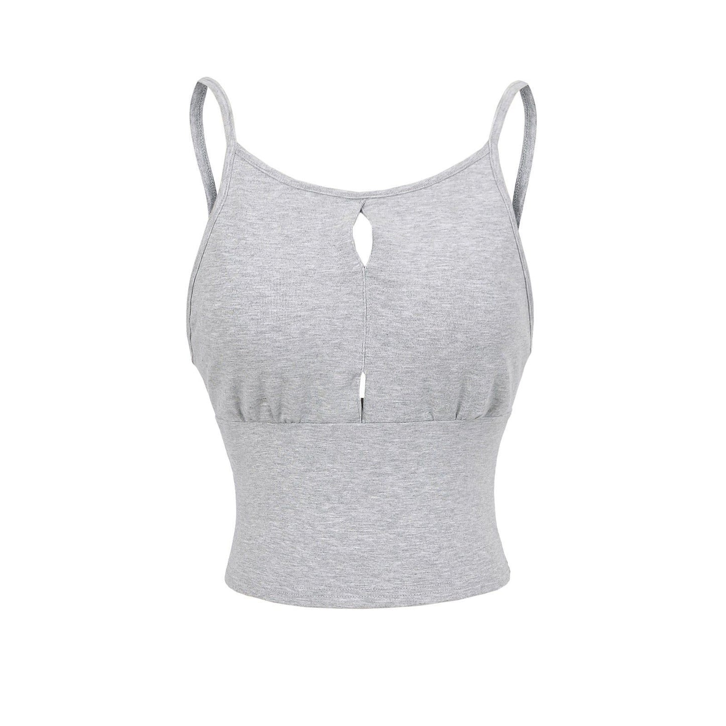 House Of Dasein Hollow Vest Lingerie For Women - Flower Gray - S