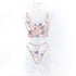 House Of Dasein Sweet Floral Embroidered Boned Camisole And Thong Set For Women&